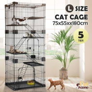 Detailed information about the product Large Cat Cage House Pet Crate Rabbit Bunny Hutch Ferret Kennel Playpen Home Wired 5 Tiers