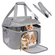 Detailed information about the product Large Cat Carrier for 2 Cats, Soft Side Pet Carrier for Cats Small Dog Up to 20 lbs, Collapsible Travel Dog Carrier Bag, Backpack (Gray)