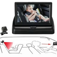 Detailed information about the product Large Clear 4.3' HD Baby Car Mirror Camera with Night Vision, 480P Resolution Delivers Detailed Images When Driving, Easily Attaches to Car Back seat