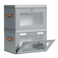 Detailed information about the product Large Closet Storage Organizer Clothes Storage Bins with Handles,Window,Collapsible Boxes with Lids Fabric Containers for Living Room(2 Pack,Grey)