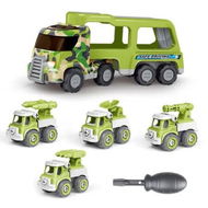 Detailed information about the product Large Construction Truck Toys Car with Sounds and Lights, 5 in 1 Carrier Toys for Kids, Christmas Birthday Gifts (Green)