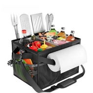 Detailed information about the product Large Grill and Picnic Caddys with Paper Towel Holder, BBQ Organizer for Utensil, Plate, Condiment, Griddle Caddys