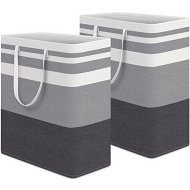 Detailed information about the product Large Laundry Basket Waterproof Freestanding Laundry Hamper Collapsible Tall Clothes Hamper With Extended Handles For Clothes Toys In The Dorm And Family (Gradient Grey 2 Pack 100L).