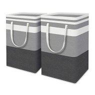 Detailed information about the product Large Laundry Basket Waterproof Freestanding Laundry Hamper Collapsible Tall Clothes Hamper With Extended Handles For Clothes Toys In The Dorm And Family (Gradient Grey 2 Pack 75L).