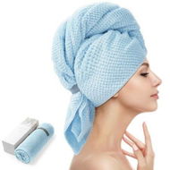 Detailed information about the product Large Microfiber Hair Towel Wrap for Women,Anti Frizz Hair Drying Towel with Elastic Strap,Fast Drying Hair Turbans for Wet Hair,Long,Thick,Curly Hair,Blue