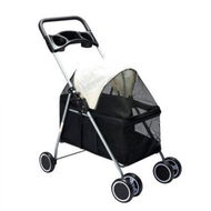 Detailed information about the product Large Pet Stroller Dog Cat Carrier Black