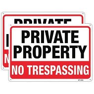 Detailed information about the product Large Private Property No Trespassing Sign 14