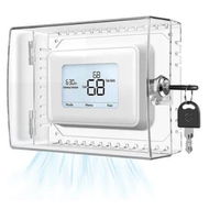 Detailed information about the product Large Thermostat Lock Box Cover with Key, Clear Thermostat Cover with Lock Compatible With Honeywell Home Thermostat On Wall, 19 x 15 x 8 cm