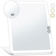 Detailed information about the product Large Travel Makeup Mirror with 10X Magnification, 3 Colorï¼ŒRechargeable Lighting, and Portable Ultra Slim Design