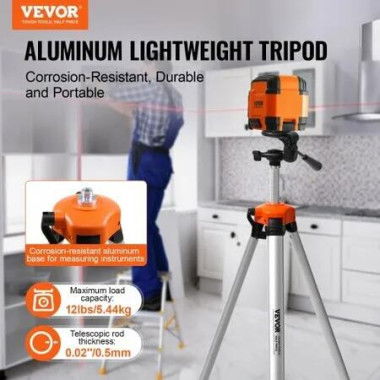 Laser Level Tripod Thread 27.36-68.11 inch Height Adjustment