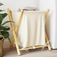 Detailed information about the product Laundry Basket Cream White 45x55x63.5 cm Bamboo