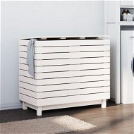 Detailed information about the product Laundry Basket White 88.5x44x76 cm Solid Wood Pine