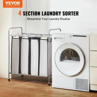 Detailed information about the product Laundry Sorter Cart 4 Section Laundry Hamper with Heavy Duty Lockable Wheels and 4 Removable Bags Rolling Laundry Basket Sorter for Clothes Storage