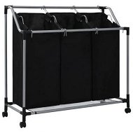 Detailed information about the product Laundry Sorter With 3 Bags Black Steel