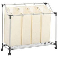 Detailed information about the product Laundry Sorter With 4 Bags Cream Steel