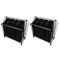Detailed information about the product Laundry Sorters With Bags 2 Pcs Black And Grey