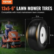 Detailed information about the product Lawn Mower Tires with Rim, 13x5-6' Tubeless Tractor Tires, 2-Pack Tire and Wheel Assembly, Flat-free PU Tires, 3.25'-5.9' Centered Hub, 3/4' Bushing Size, 20 PCS Adapter for Lawn Mowers Tractors