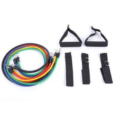 LEAJOY 11pcs/Set Natural Rubber Fitness Resistance Bands Practical Elastic Training Rope