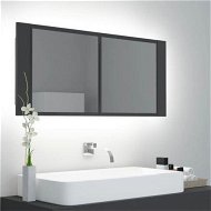 Detailed information about the product LED Bathroom Mirror Cabinet Grey 100x12x45 Cm Acrylic