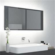 Detailed information about the product LED Bathroom Mirror Cabinet High Gloss Grey 100x12x45 Cm Acrylic