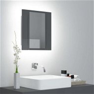 Detailed information about the product LED Bathroom Mirror Cabinet High Gloss Grey 40x12x45 Cm Acrylic