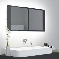 Detailed information about the product LED Bathroom Mirror Cabinet High Gloss Grey 90x12x45 Cm Acrylic