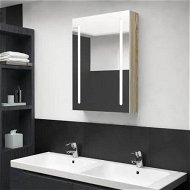 Detailed information about the product LED Bathroom Mirror Cabinet White and Oak 50x13x70 cm