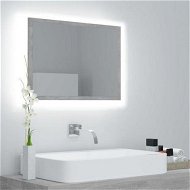 Detailed information about the product LED Bathroom Mirror Concrete Grey 60x8.5x37 Cm Acrylic.