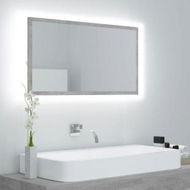 Detailed information about the product LED Bathroom Mirror Concrete Grey 80x8.5x37 Cm Acrylic.