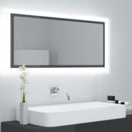 Detailed information about the product LED Bathroom Mirror High Gloss Grey 100x8.5x37 Cm Acrylic.