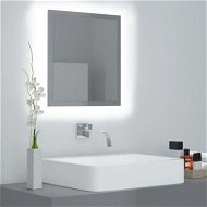 Detailed information about the product LED Bathroom Mirror High Gloss Grey 40x8.5x37 Cm Acrylic.