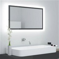 Detailed information about the product LED Bathroom Mirror High Gloss Grey 80x8.5x37 Cm Acrylic.