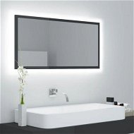 Detailed information about the product LED Bathroom Mirror High Gloss Grey 90x8.5x37 Cm Acrylic.