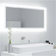 Detailed information about the product LED Bathroom Mirror High Gloss White 100x8.5x37 Cm Acrylic.