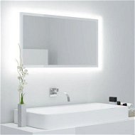 Detailed information about the product LED Bathroom Mirror High Gloss White 80x8.5x37 Cm Acrylic.