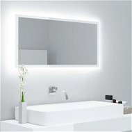 Detailed information about the product LED Bathroom Mirror High Gloss White 90x8.5x37 Cm Acrylic.