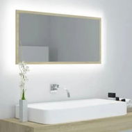 Detailed information about the product LED Bathroom Mirror Sonoma Oak 90x8.5x37 cm Acrylic