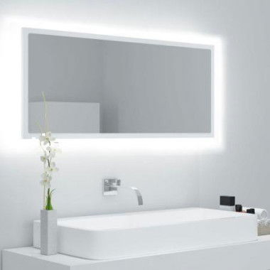 LED Bathroom Mirror White 100x8.5x37 Cm Acrylic.