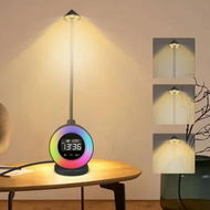 Detailed information about the product LED Bedside Lamp with RGB Digital Alarm Clock 3 Colour Temperatures,Touch Table Lamps for Bedroom Snooze Function