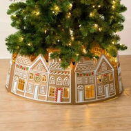 Detailed information about the product LED Christmas Tree Collar 26 Inch Skirt for Gingerbread House Lighted Xmas Trees Base Cover Ornament Pencil Tree Decorations