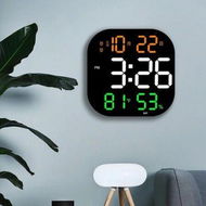 Detailed information about the product LED Digital Wall Clock Square Large Screen Temp Date Day Week Display Electronic Alarm Clock Dual Alarms Home Decor