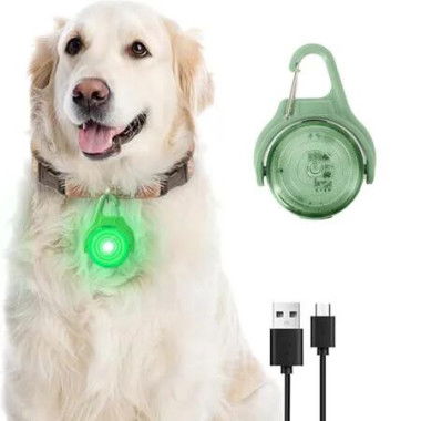 LED Dog Collar Light, 4 Modes USB Rechargeable Light Up Dog Collar Light, IP68 Waterproof for the Dark for Running Jogging Walking Dog Collar, Green