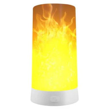 LED Flame Effect Light, USB Rechargeable Fire Flame Effect Night Light, Desk Light Lamp with Magnetic Base for Christmas Halloween Bar Party