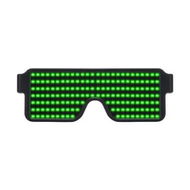 Detailed information about the product LED Glasses Light Up Dynamic Party Favor Glasses Festival Christmas USB Rechargeable LED Rave Glowing Flashing (Green)