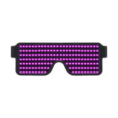 LED Glasses Light Up Dynamic Party Favor Glasses Festival Christmas USB Rechargeable LED Rave Glowing Flashing (Pink)