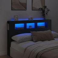 Detailed information about the product LED Headboard Black 160 cm Engineered Wood