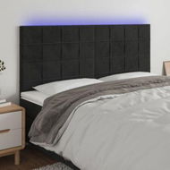 Detailed information about the product LED Headboard Black 160x5x118/128 cm Velvet