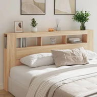 Detailed information about the product LED Headboard Sonoma Oak 200 cm Engineered Wood