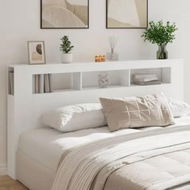 Detailed information about the product LED Headboard White 200 cm Engineered Wood