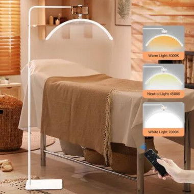LED Light Beauty Floor Fill Lash Lamp Half Moon for Eyelash Extensions Tattoo Esthetician Nail Tech Art Salon Spa Facial Makeup Adjustable Brightness